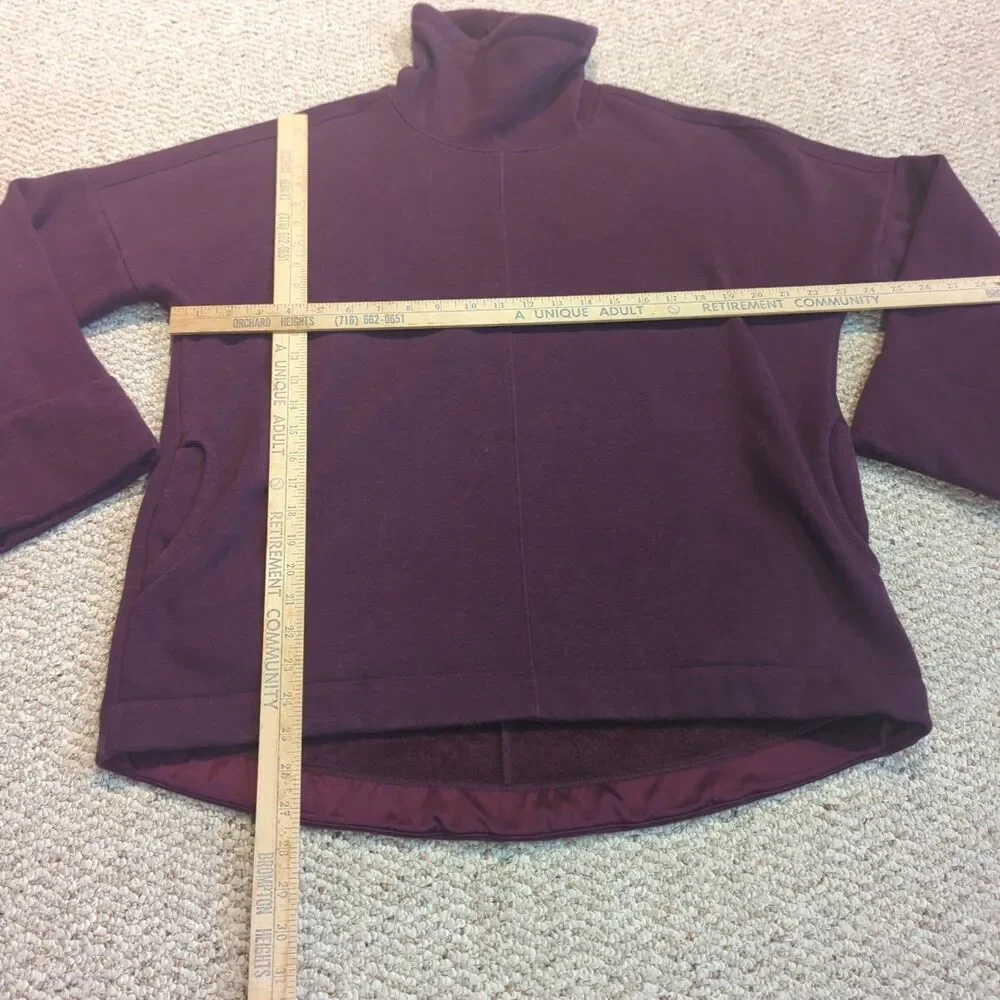 Athleta Cozy Karma Funnel Neck Sweatshirt Womens M Spiced Cabernet Athleisure
